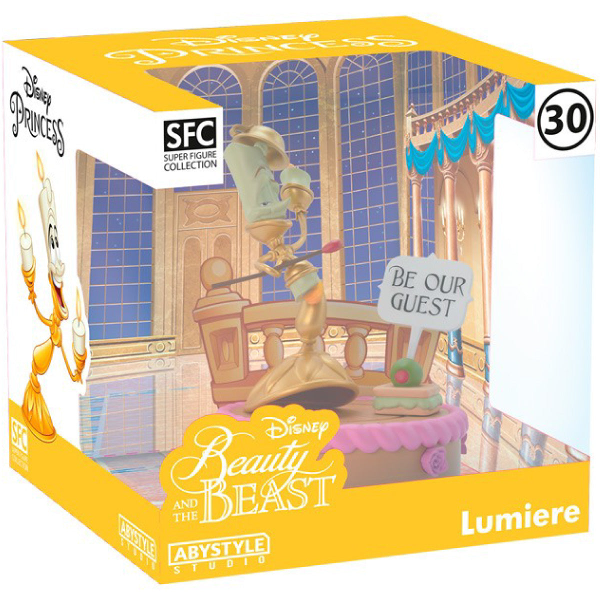 disney: la bella e la bestia - lumière - statua 12cm