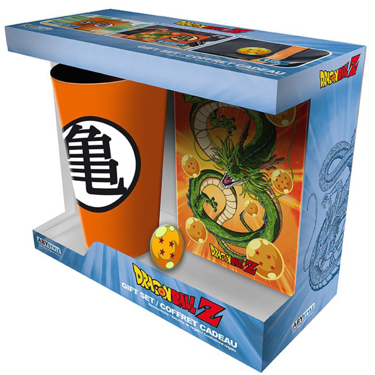 dragon ball - bicchiere xxl, pin, notebook