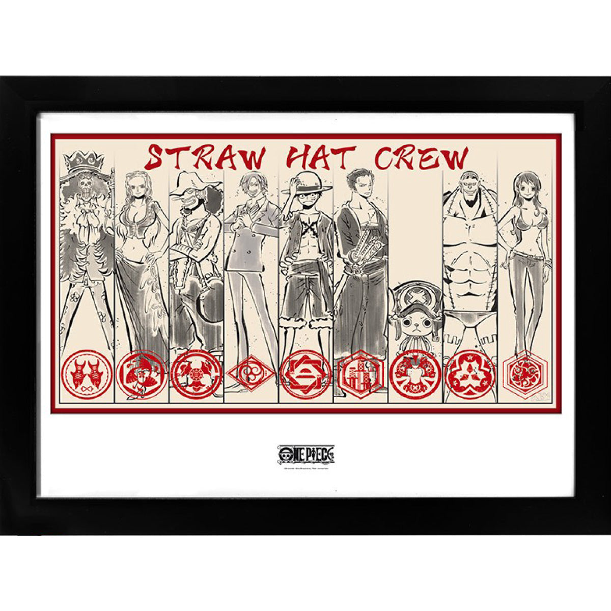 one piece - framed print - straw hat crew (30x40cm)