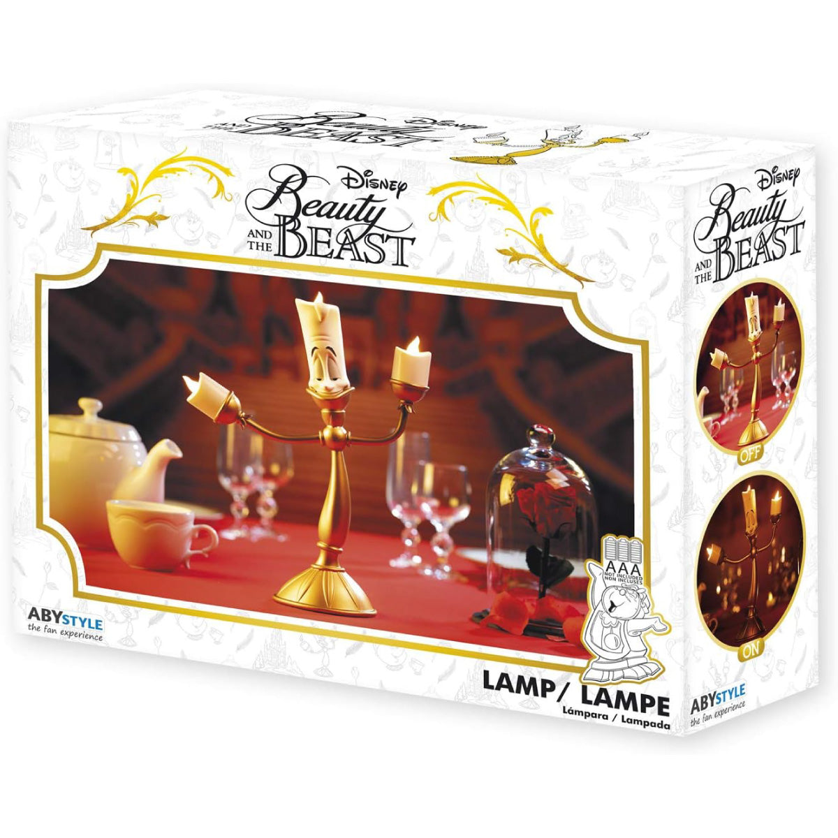 disney: la bella e la bestia - lampada - lumière