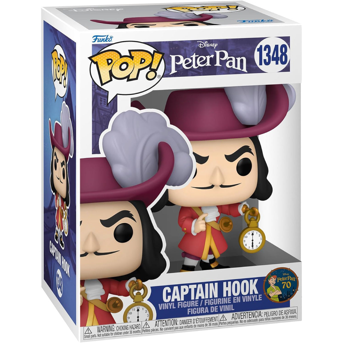 peter pan 70th anniversary - captain hook 9cm - funko pop! 1348
