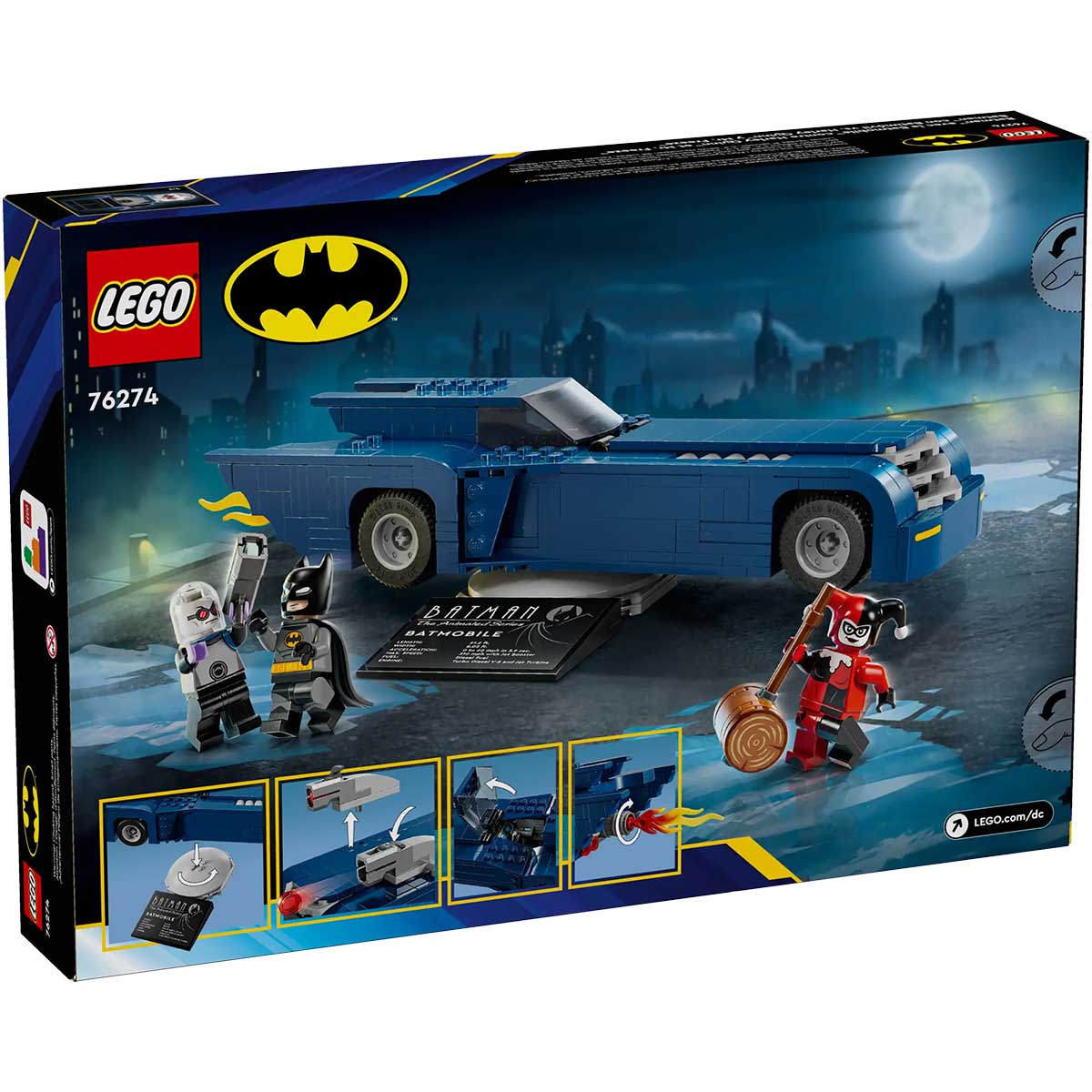LEGO Super Heroes 76274 batman con batmobile vs. harley quinn e mr. freeze