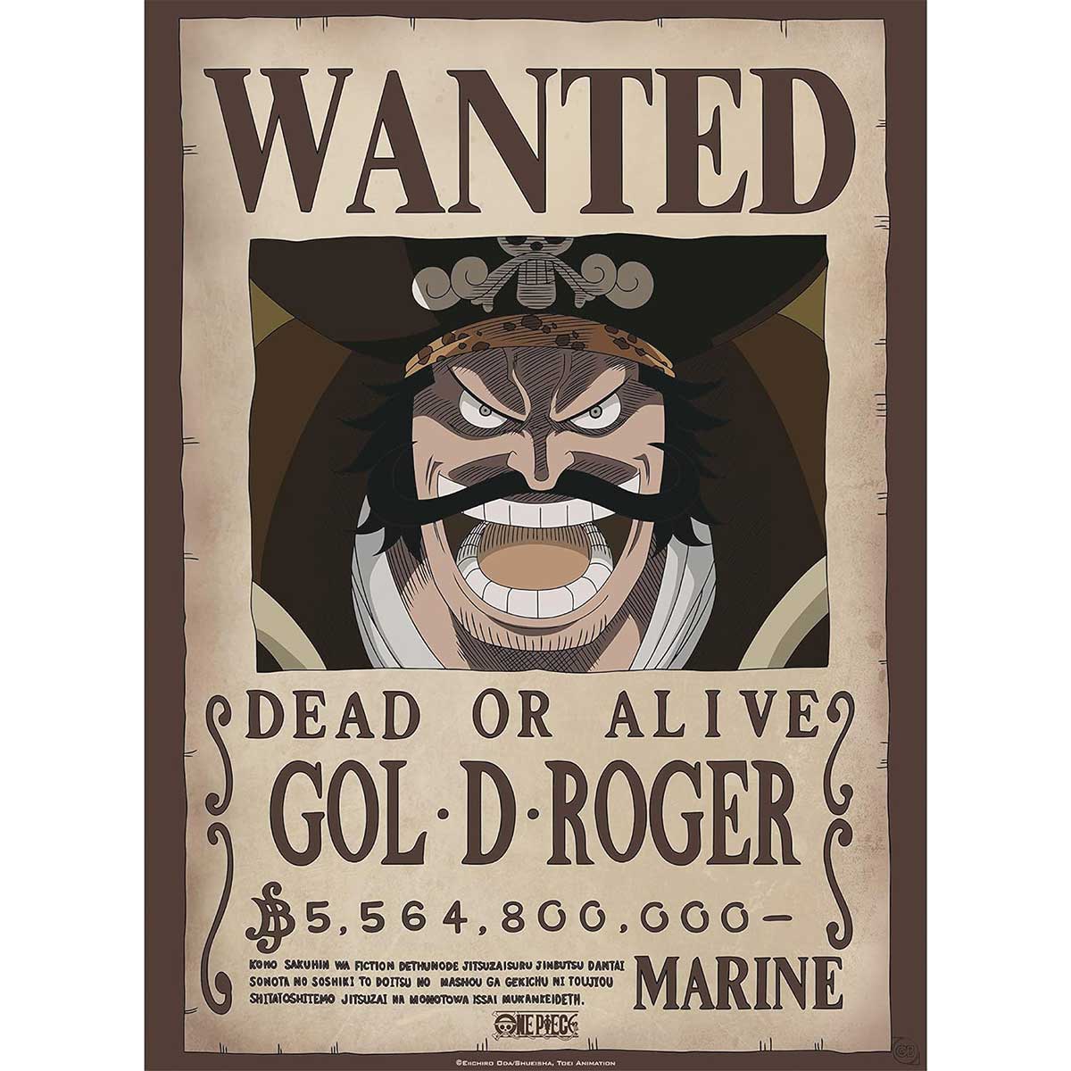 one piece - poster maxi 91,5x61cm - wanted gol. d. roger