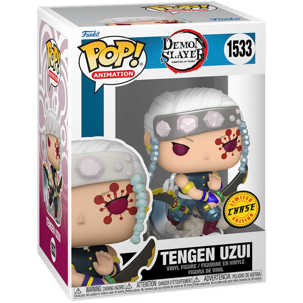 demon slayer - tengen uzui with nichirin cleavers 9cm - funko pop! 1533 chase