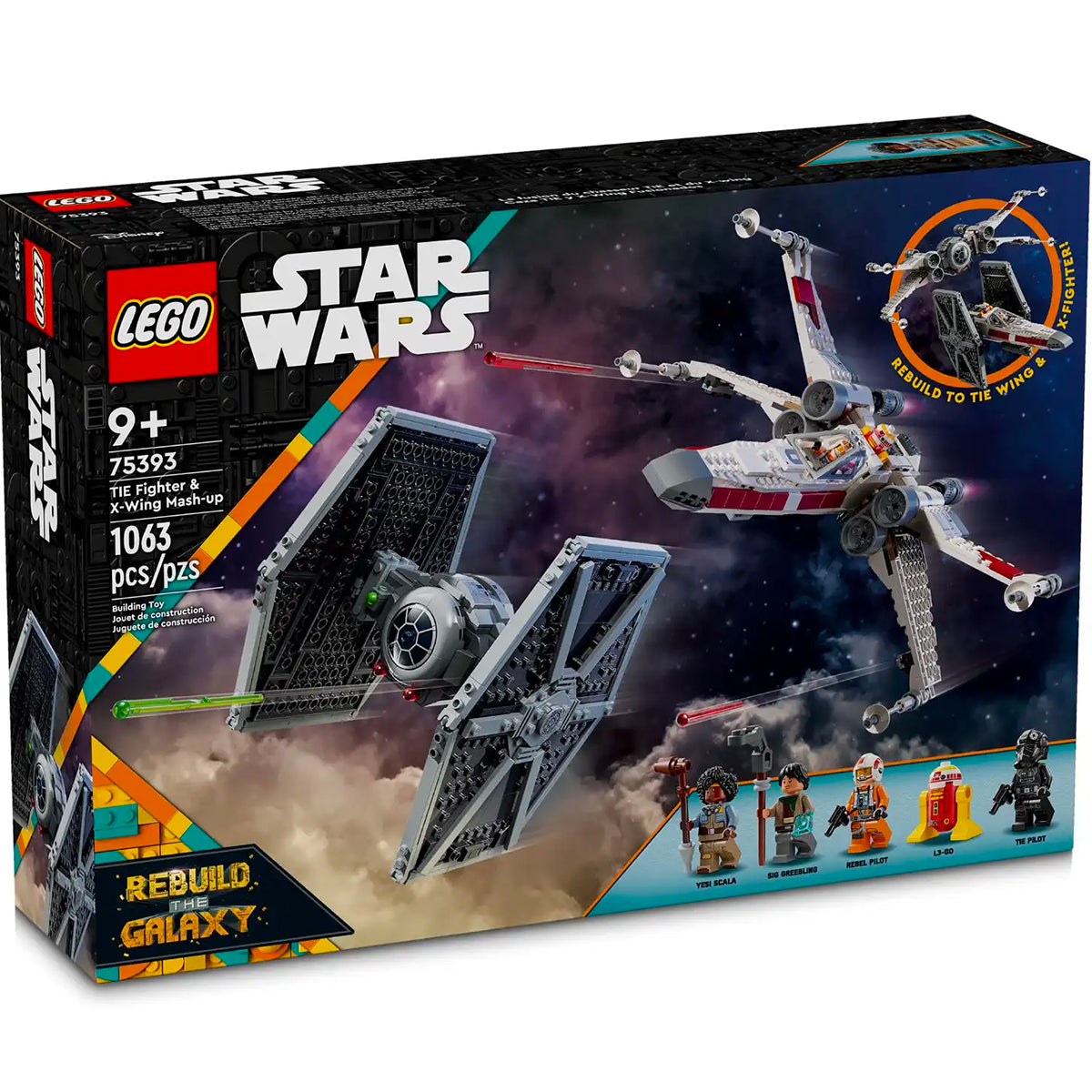 LEGO Star Wars 75393 mash-up tie fighter e x-wing