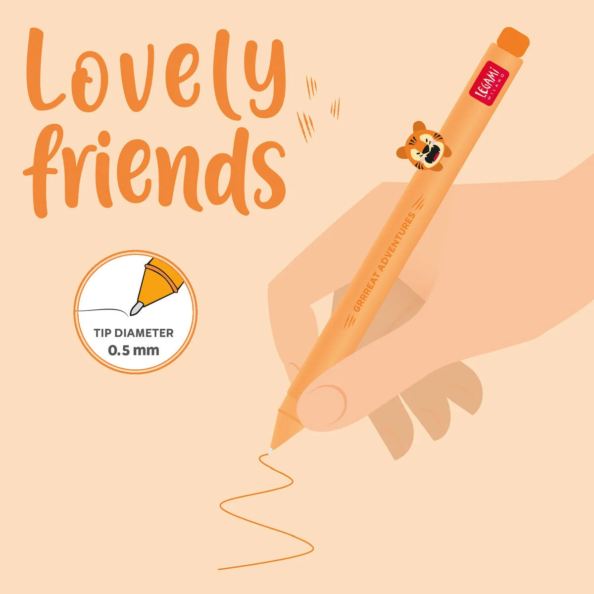 penna gel - lovely friends - tigre