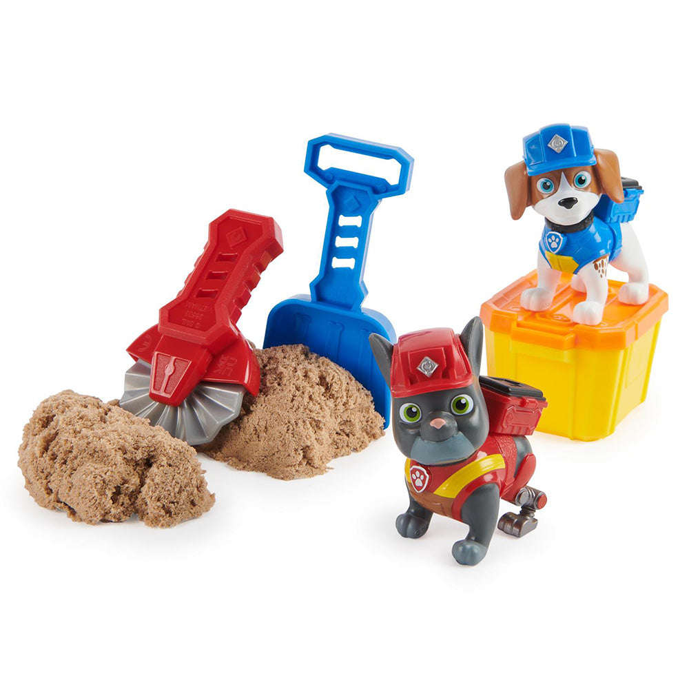 paw patrol rubble and crew - set 2 personaggi con accessori - modello assortito