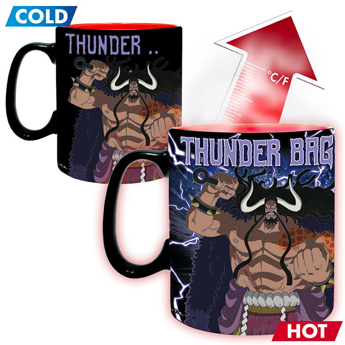 one piece - tazza heat change 460ml - luffy vs kaidou
