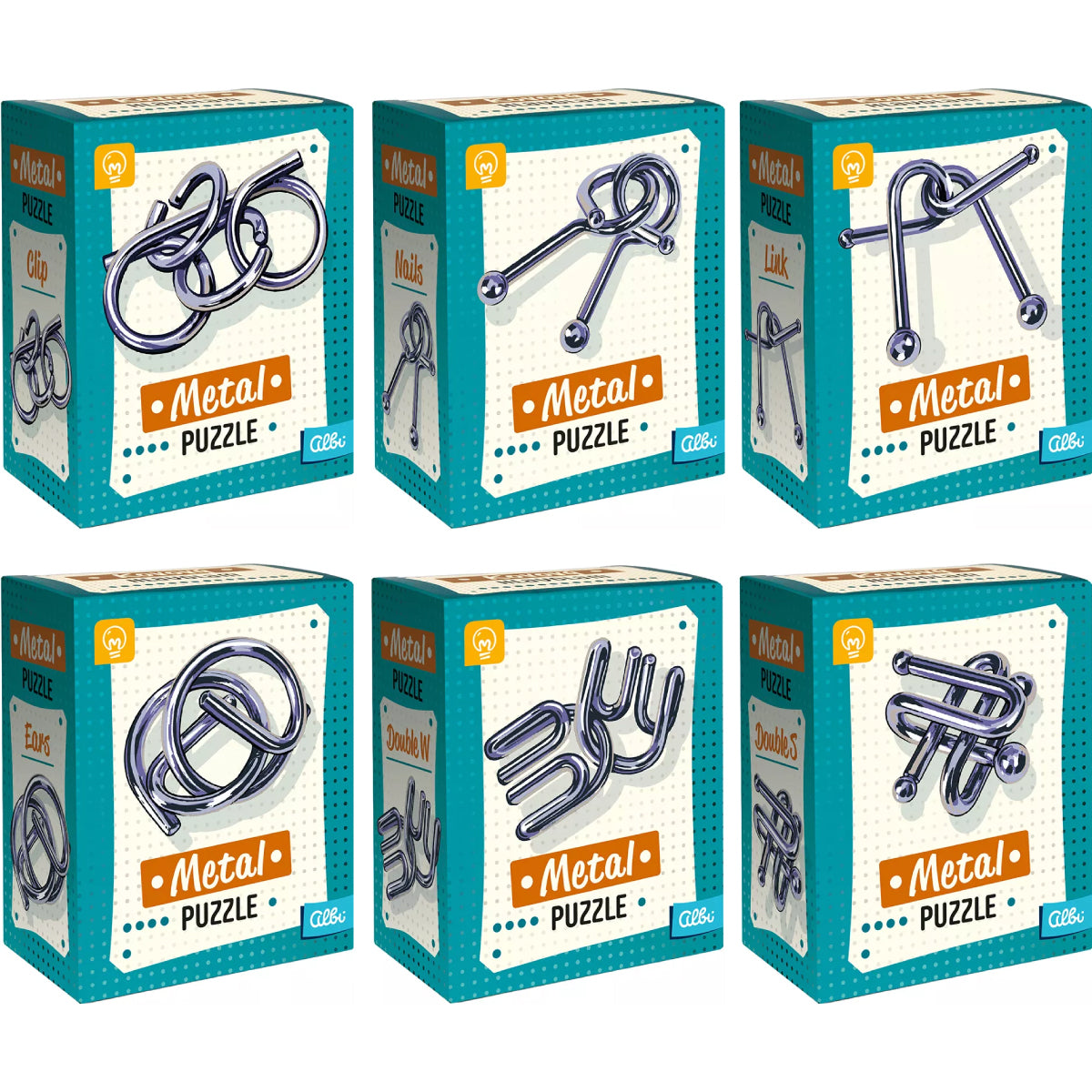 rompicapo metal puzzle 25cm - modello assortito