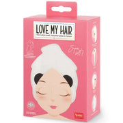 asciugamano per capelli a turbante - love my hair - panda