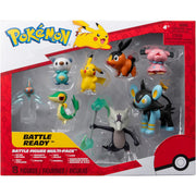 pokemon - battle figure multi-pack - rotom / oshawott / tepig / luxio / snivy / pikachu / snubbull / morowak