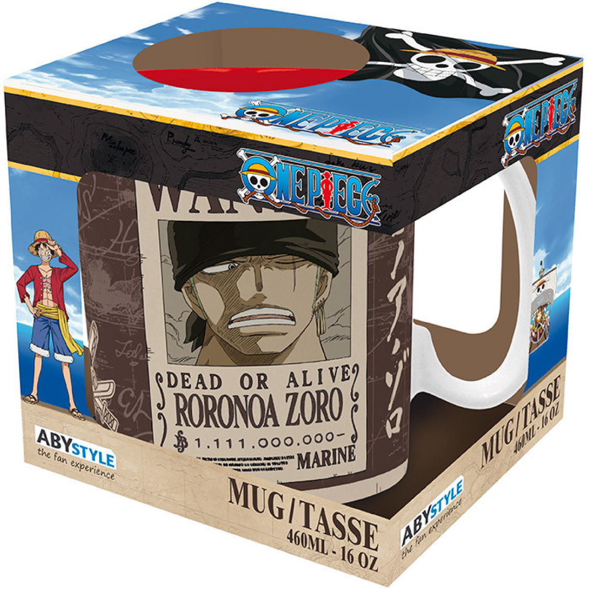 one piece - tazza 460ml - zoro wanted