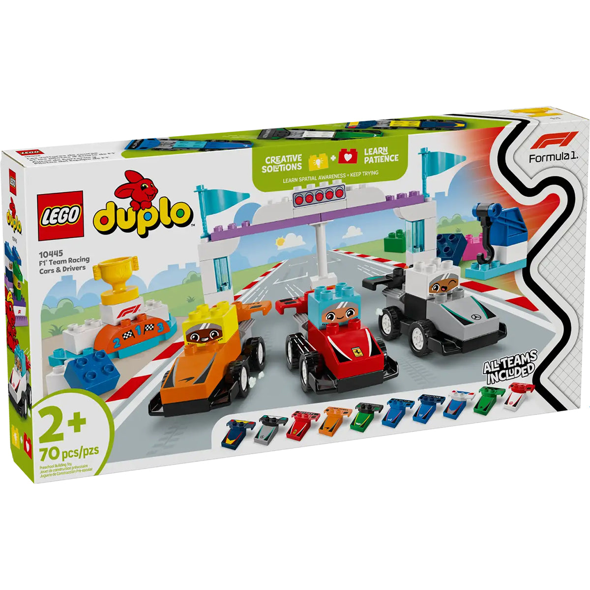 LEGO Duplo 10445 auto da corsa e piloti team f!