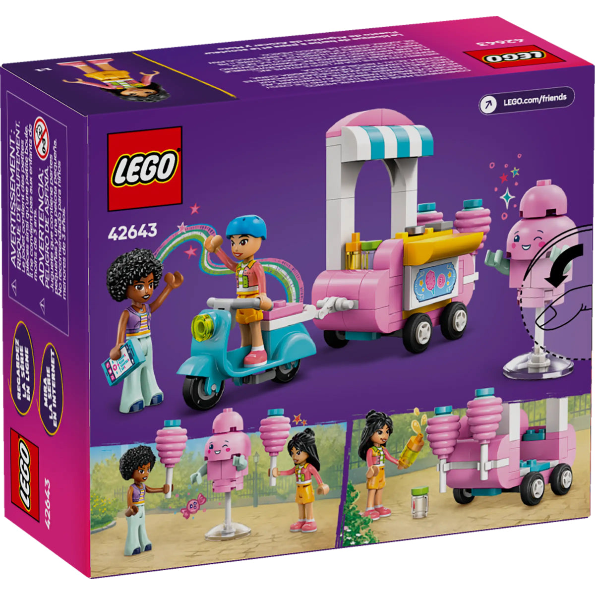 LEGO Friends 42643 bancarella di zucchero filato e scooter