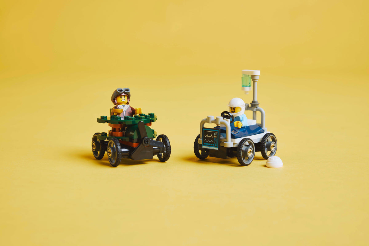 LEGO City 60459 pack veicoli da corsa: aereo contro letto d’ospedale