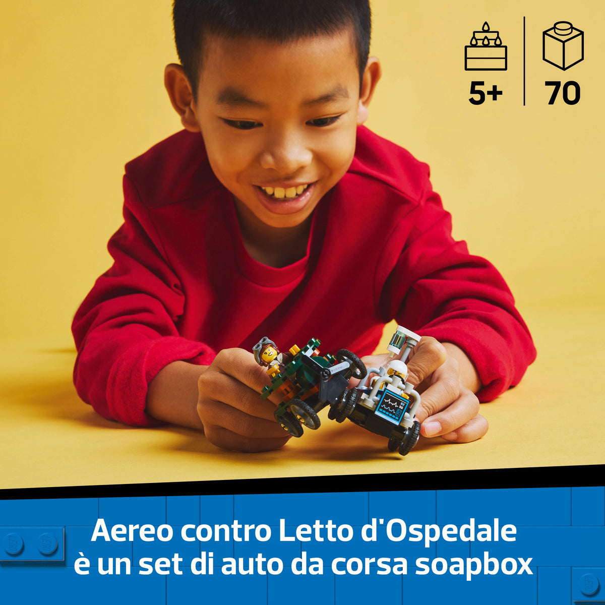 LEGO City 60459 pack veicoli da corsa: aereo contro letto d’ospedale