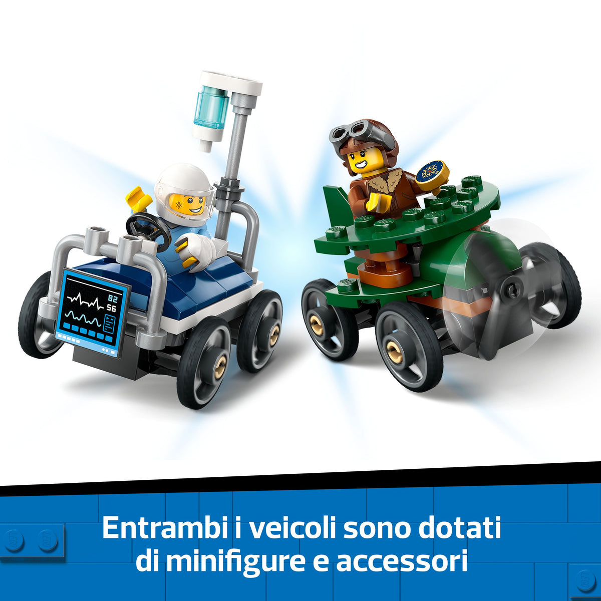 LEGO City 60459 pack veicoli da corsa: aereo contro letto d’ospedale
