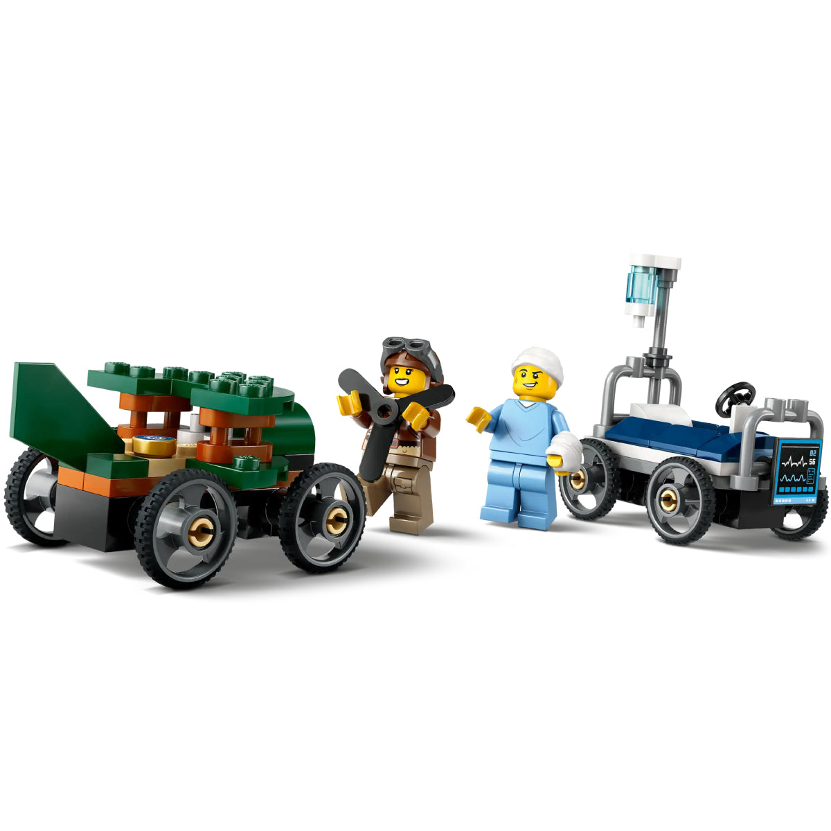 LEGO City 60459 pack veicoli da corsa: aereo contro letto d’ospedale