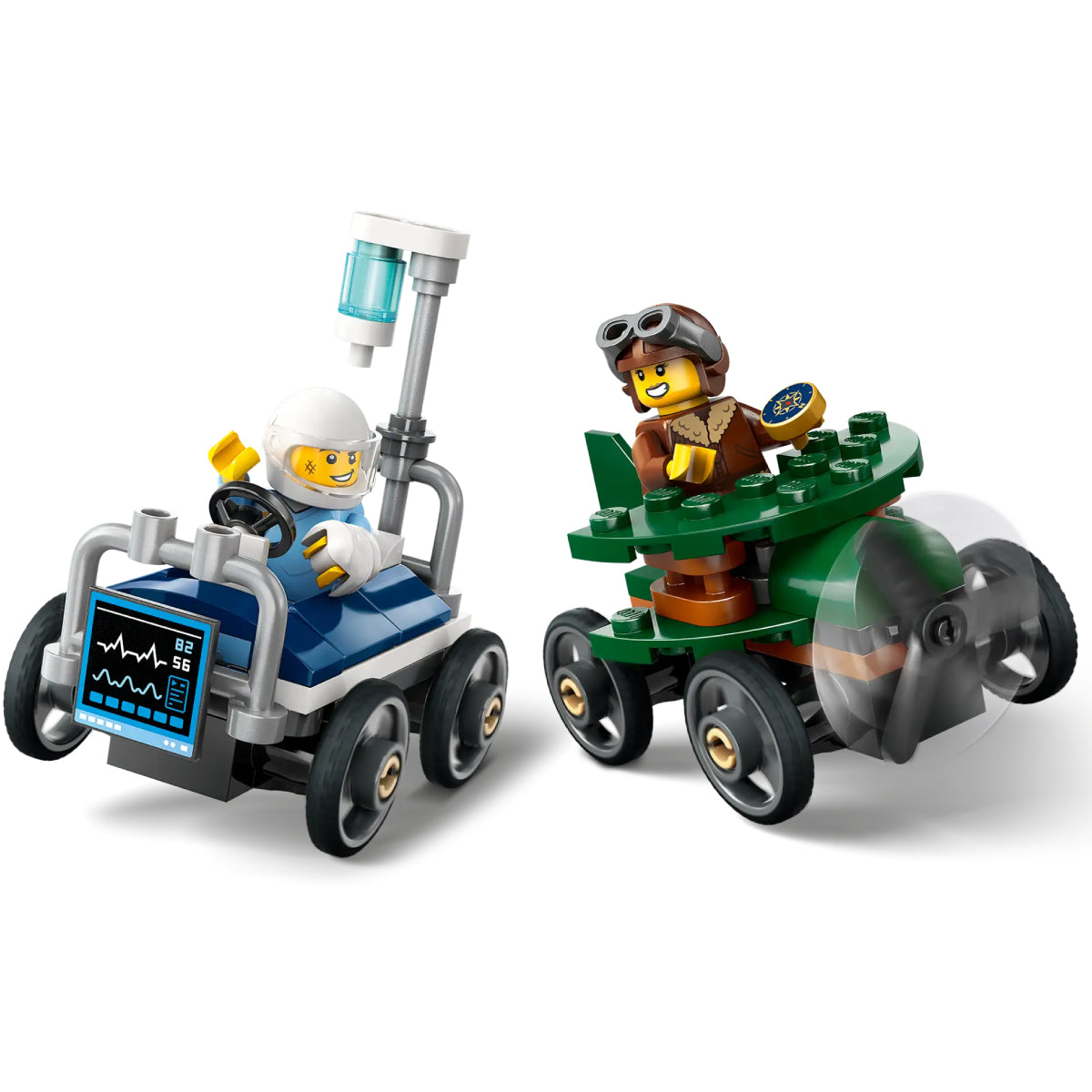 LEGO City 60459 pack veicoli da corsa: aereo contro letto d’ospedale