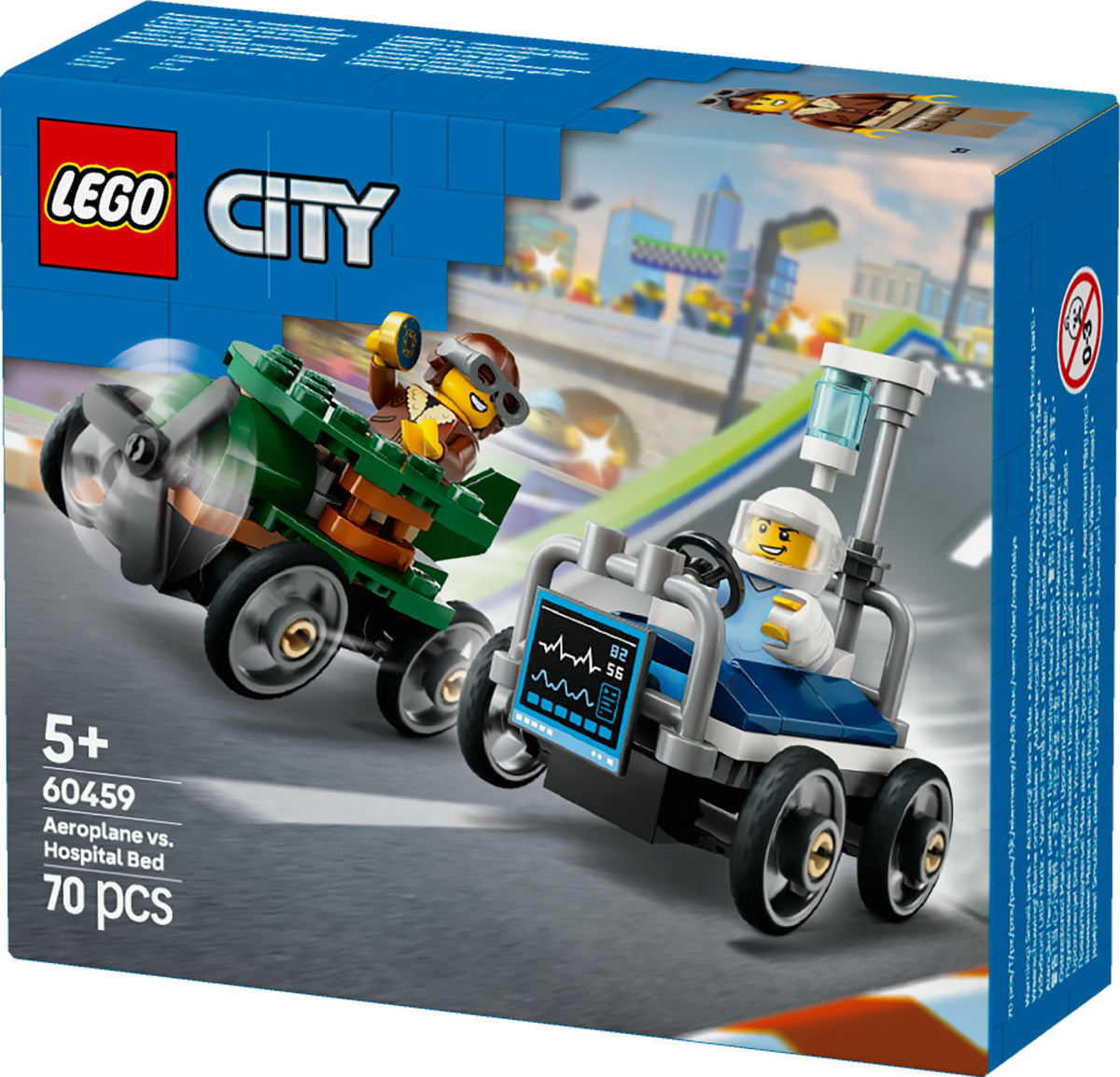 LEGO City 60459 pack veicoli da corsa: aereo contro letto d’ospedale