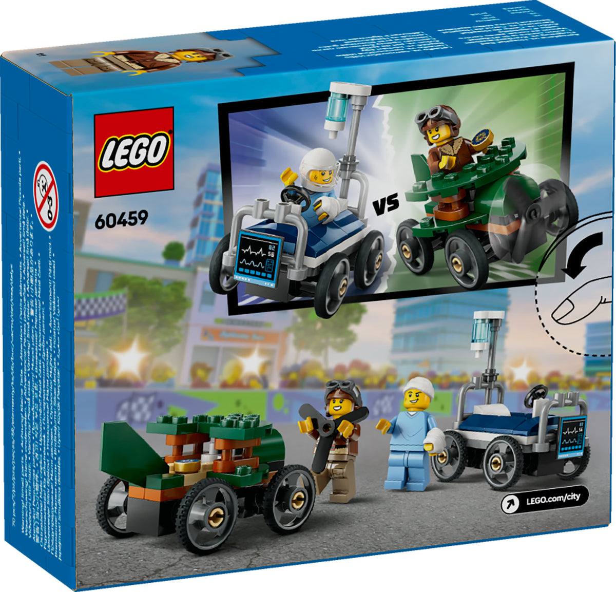 LEGO City 60459 pack veicoli da corsa: aereo contro letto d’ospedale