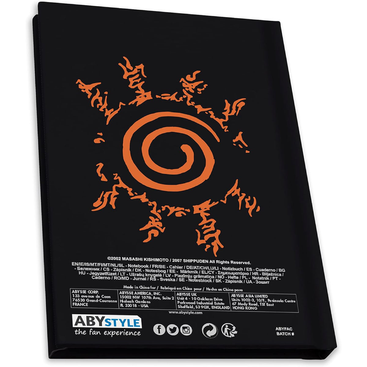 naruto shippuden - gift set - xxl glass + pin + notebook konoha