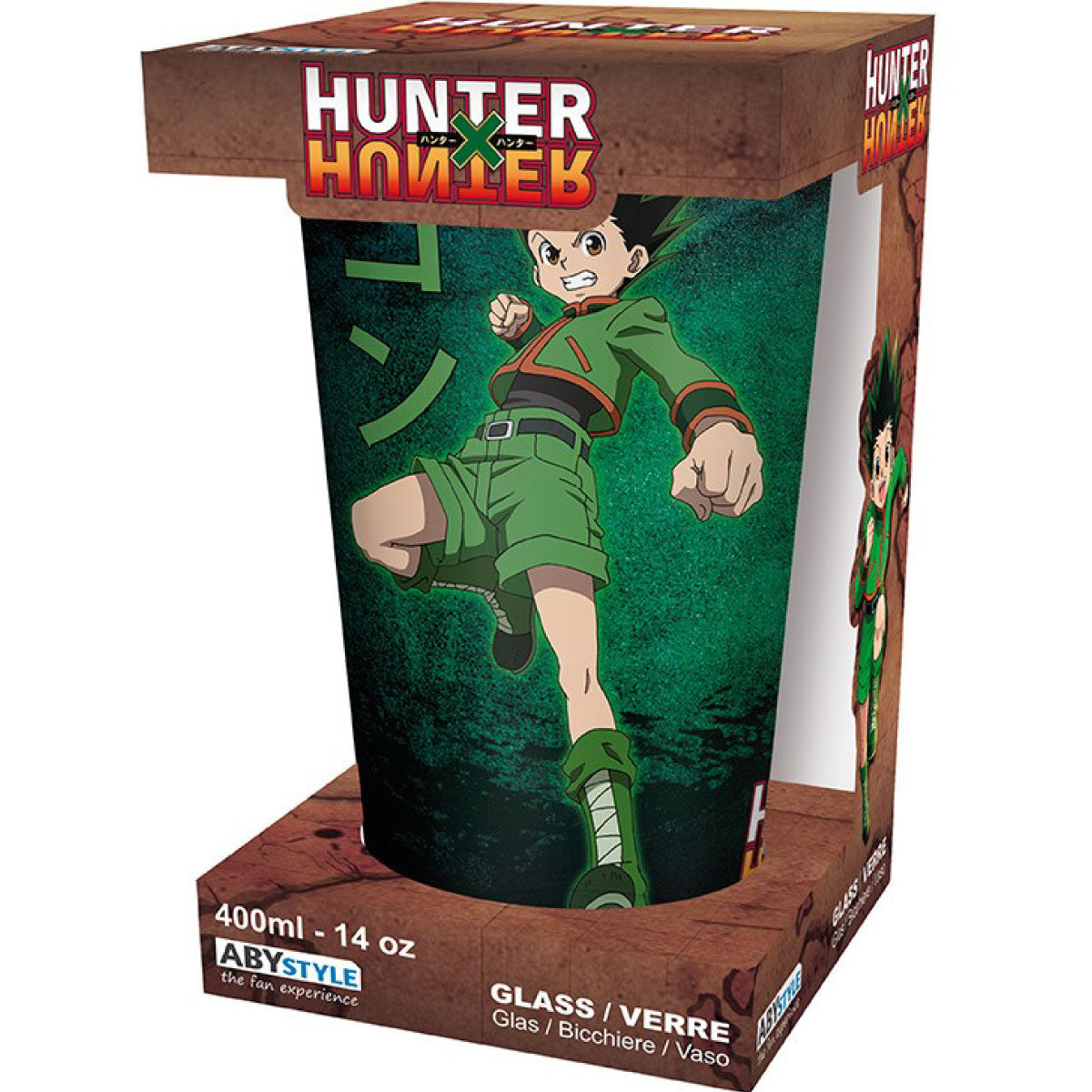 hunter x hunter - large glass - gon vs hisoka