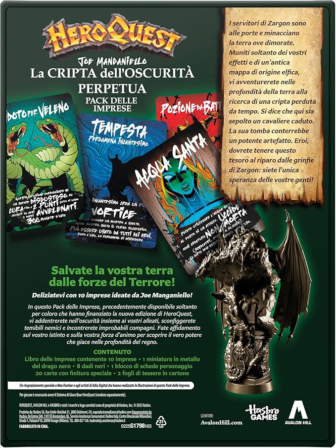heroquest - la cripta dell'oscurità perpetua - pack delle imprese