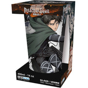 attack on titan - bicchiere large 400ml - glass levi s4
