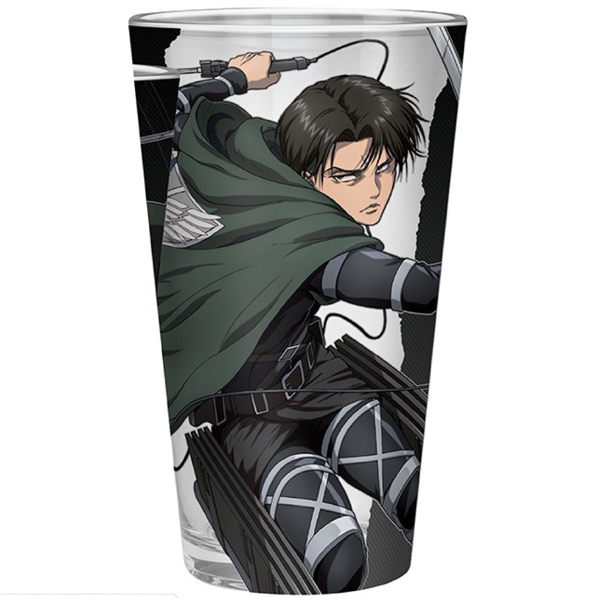 attack on titan - bicchiere large 400ml - glass levi s4