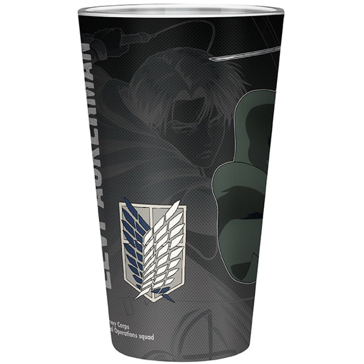 attack on titan - bicchiere large 400ml - glass levi s4