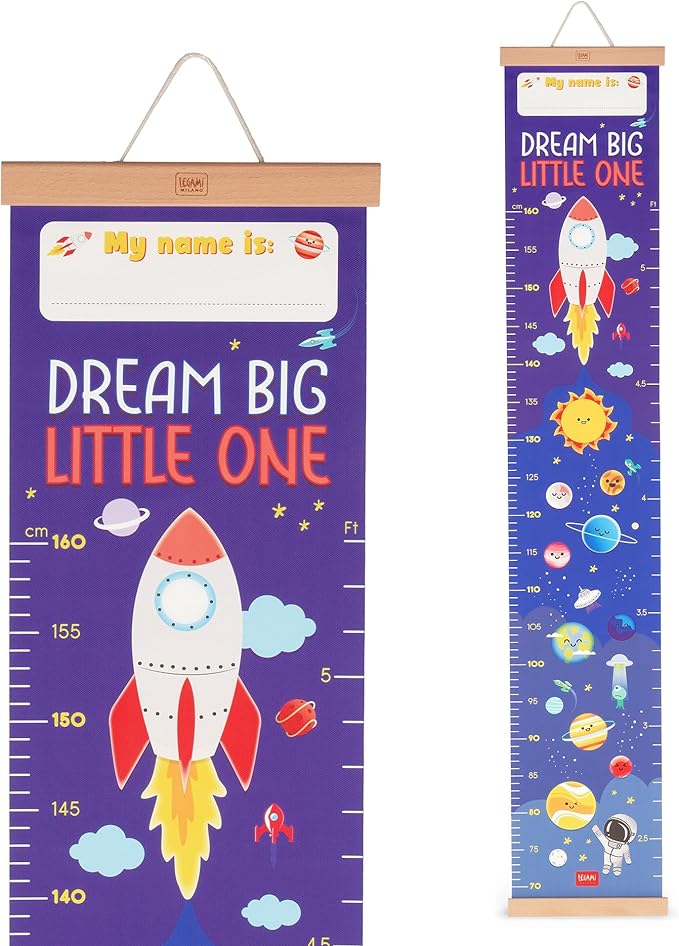 wall-hanging height chart - dream big little one - space