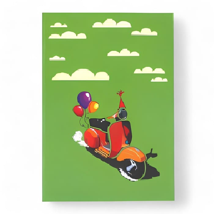biglietto di auguri - happy vespa - kirigami