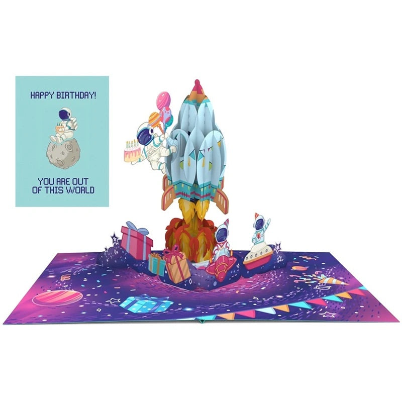 biglietto di auguri - space - kirigami