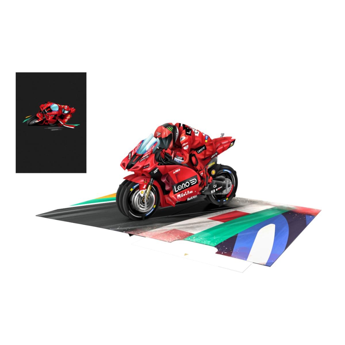 biglietto di auguri - moto - kirigami
