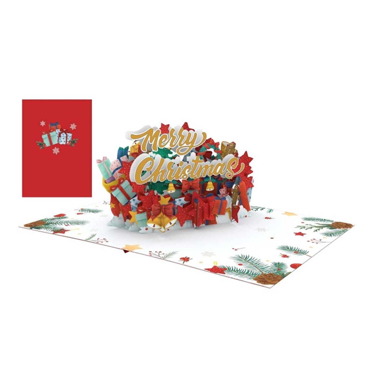 biglietto di auguri - regalo di buon natale - kirigami