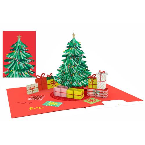 biglietto di auguri - albero di natale - kirigami