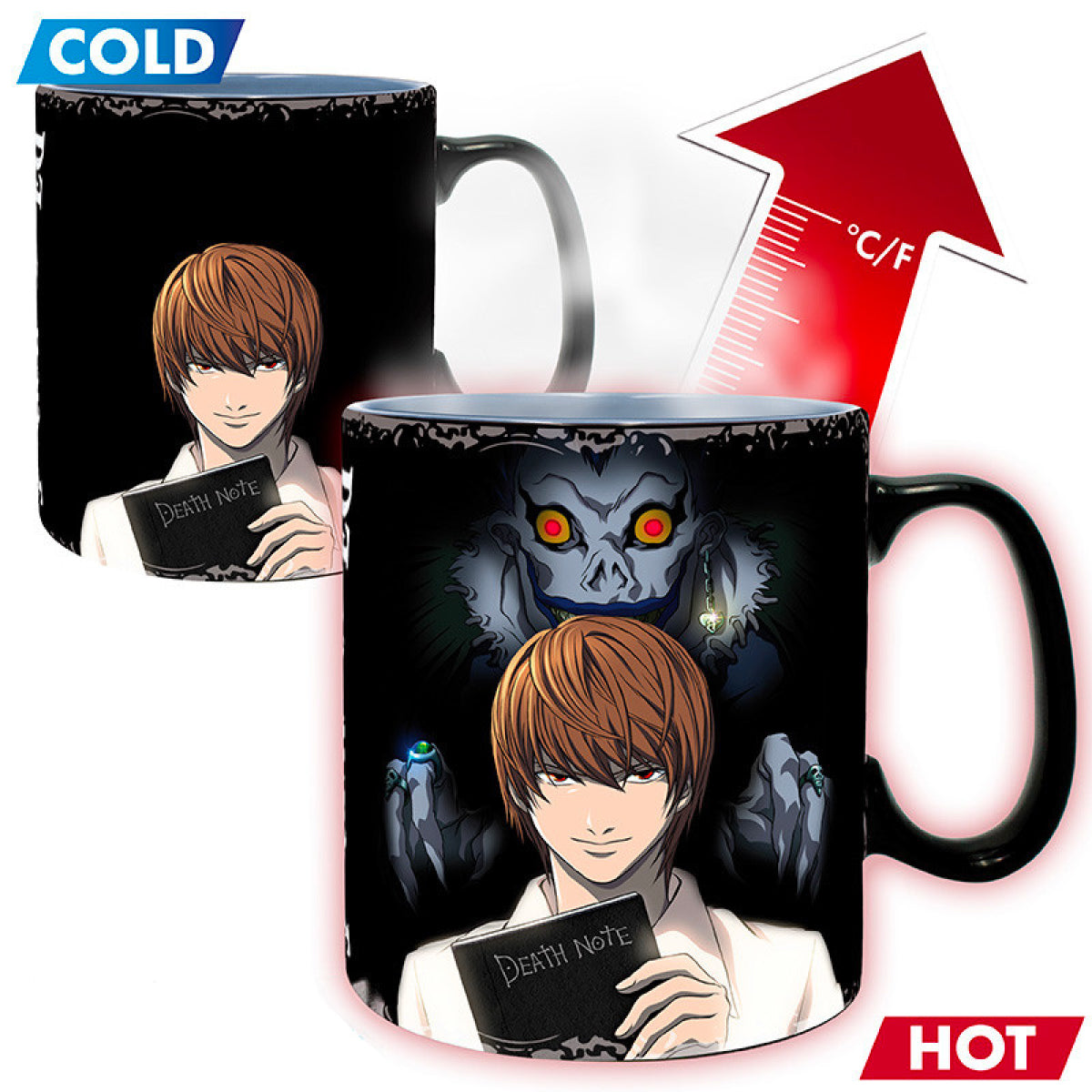 death note - tazza heat change 460ml - kira & l