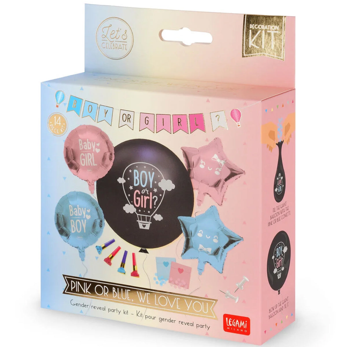 kit per festa gender reveal