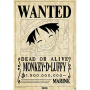 one piece - parchment poster 66x46cm - wanted luffy
