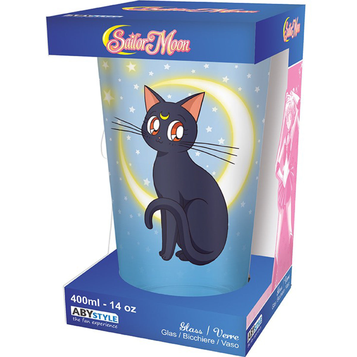 sailor moon - bicchiere large 400ml - luna & artemis