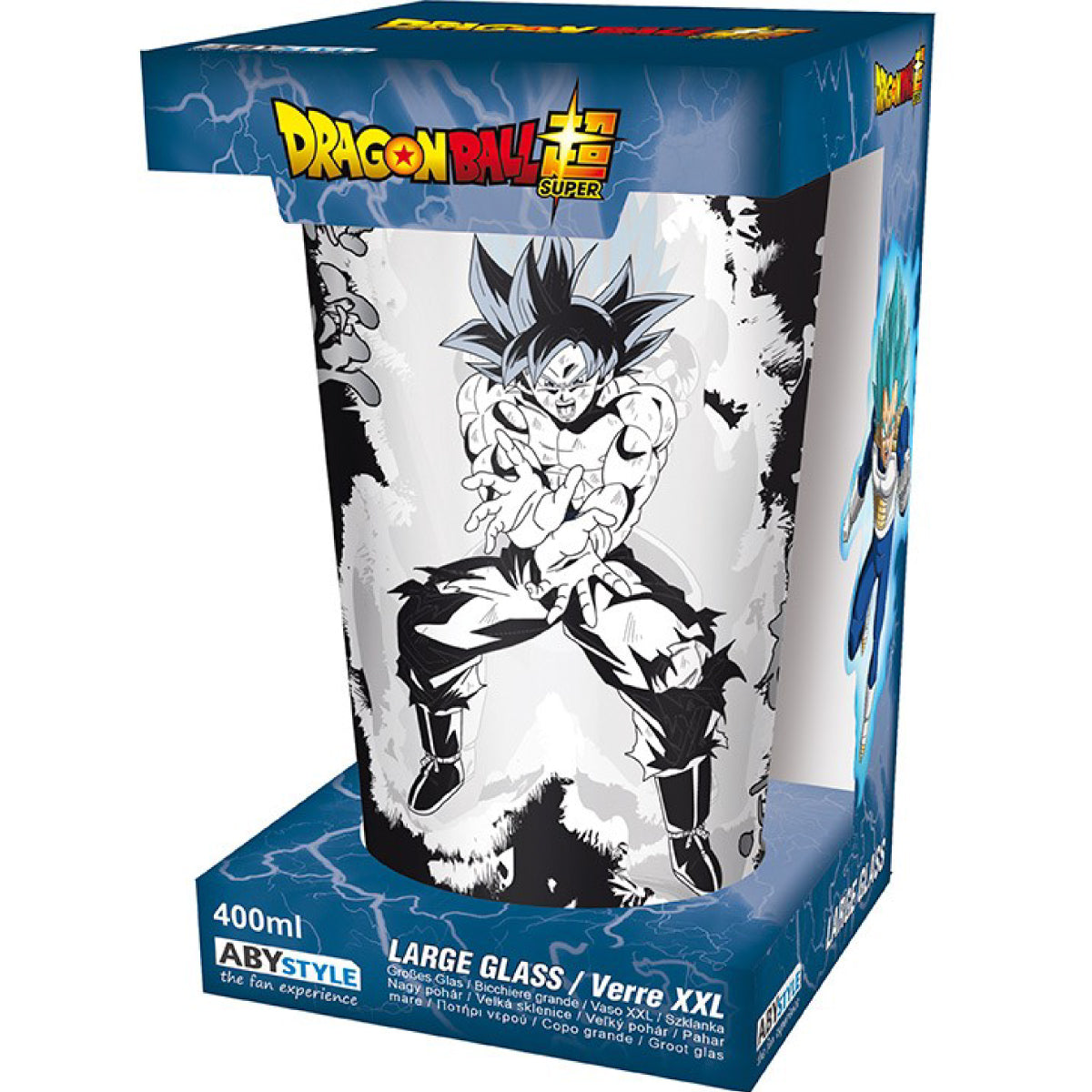 dragon ball super - bicchiere large glass 400ml - goku & vegeta