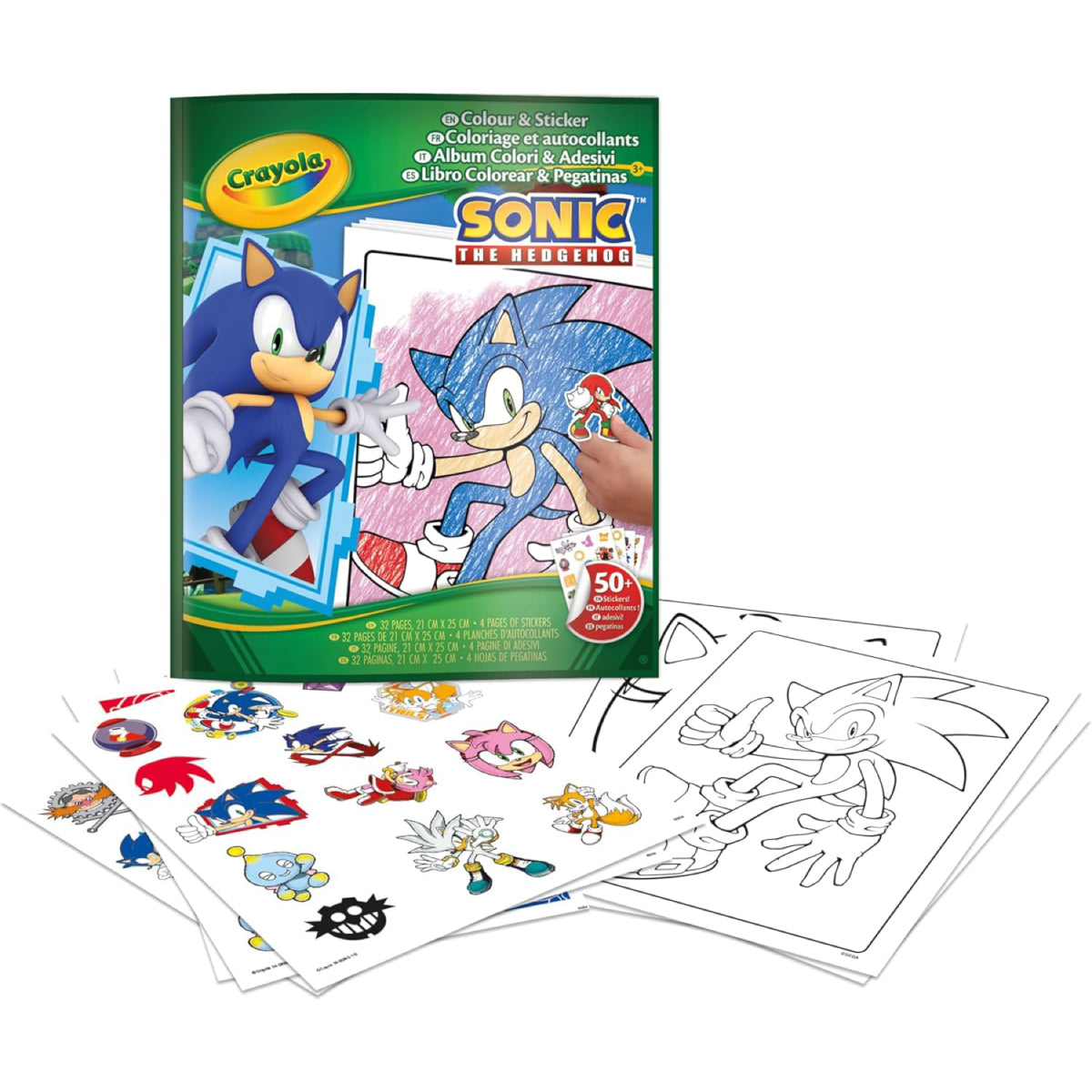 album da colorare con sticker - sonic