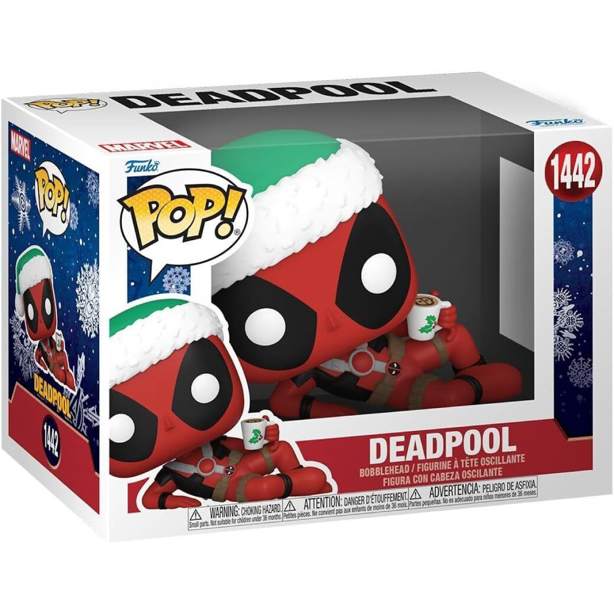 marvel: deadpool holiday - deadpool 9cm - funko pop! 1442