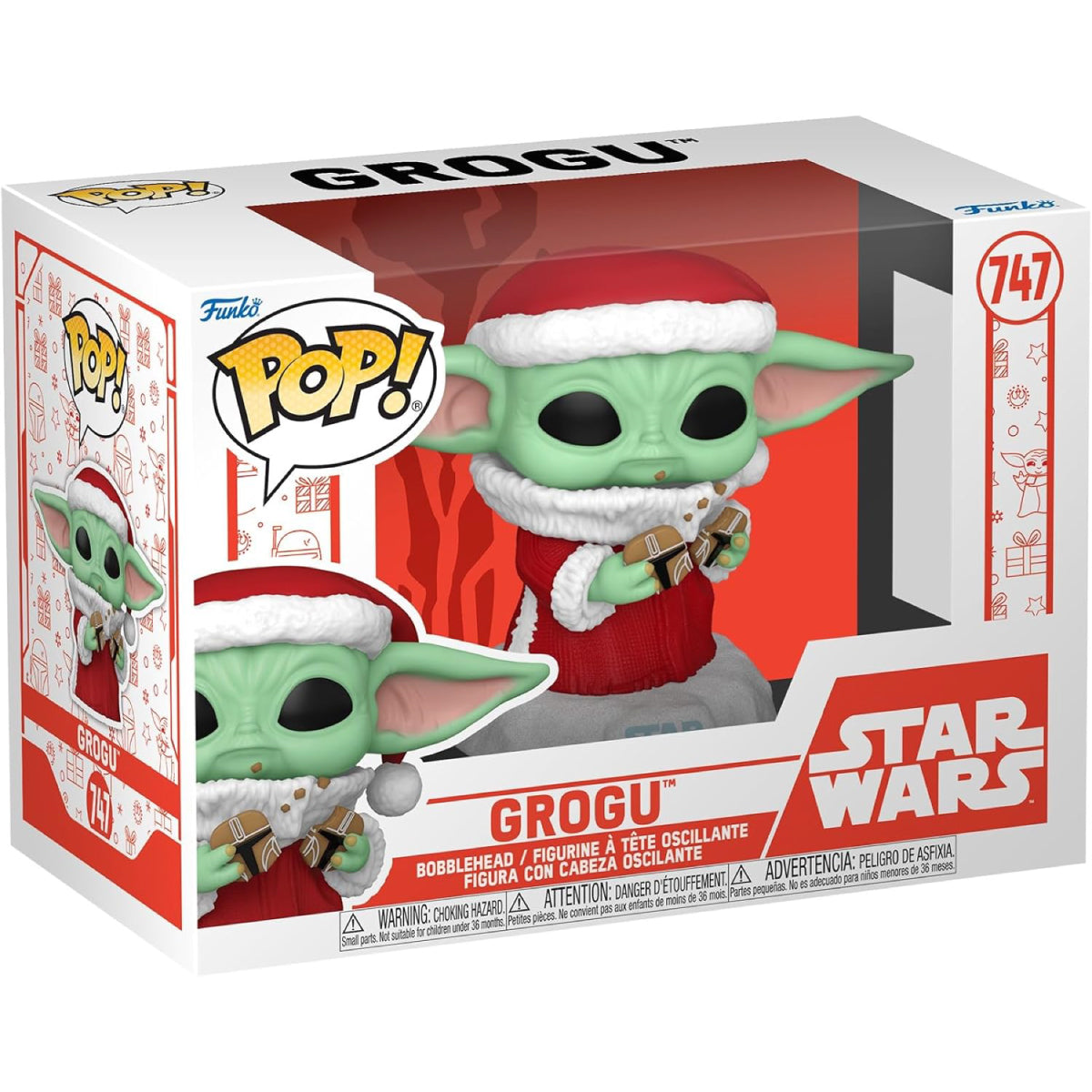 star wars: mandalorian holiday - grogu 9cm - funko pop 747
