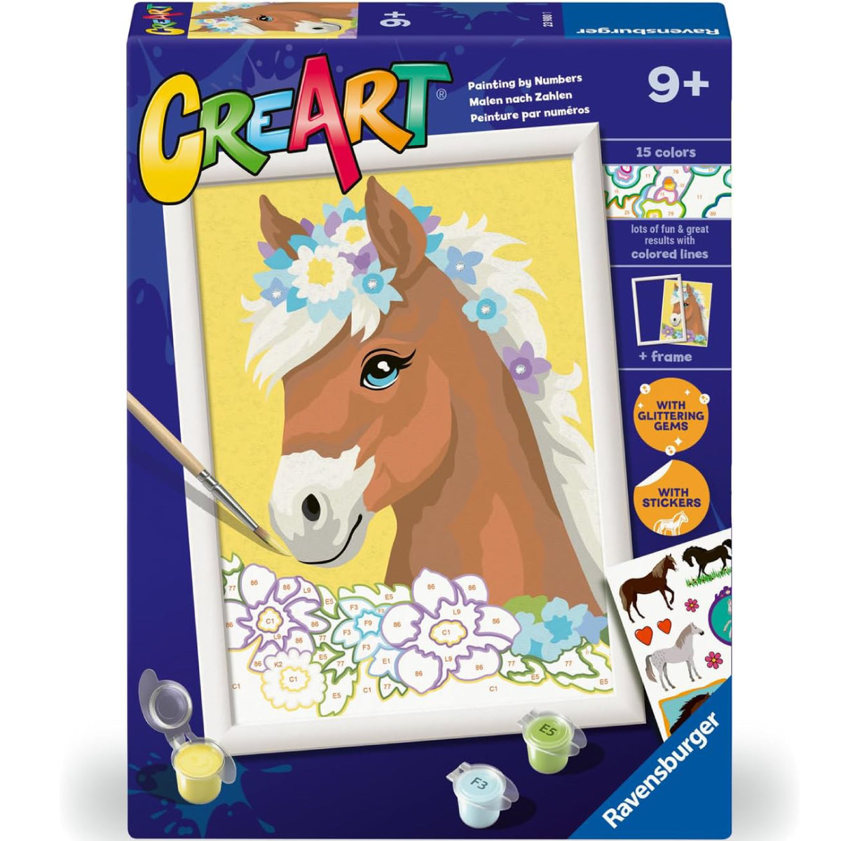 creart serie d - cavallo tra i fiori