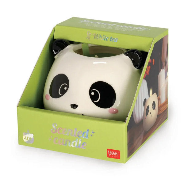 candela profumata con portaoggetti - panda