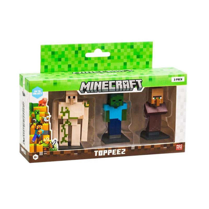 minecraft - 3d pack 3 personaggi toppeez - un blister assortito