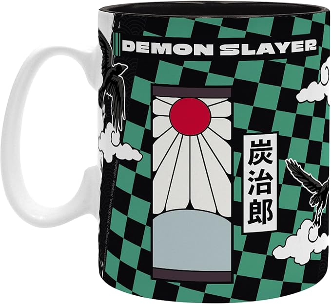 demon slayer - tazza 460ml - tanjiro nero & verde s2