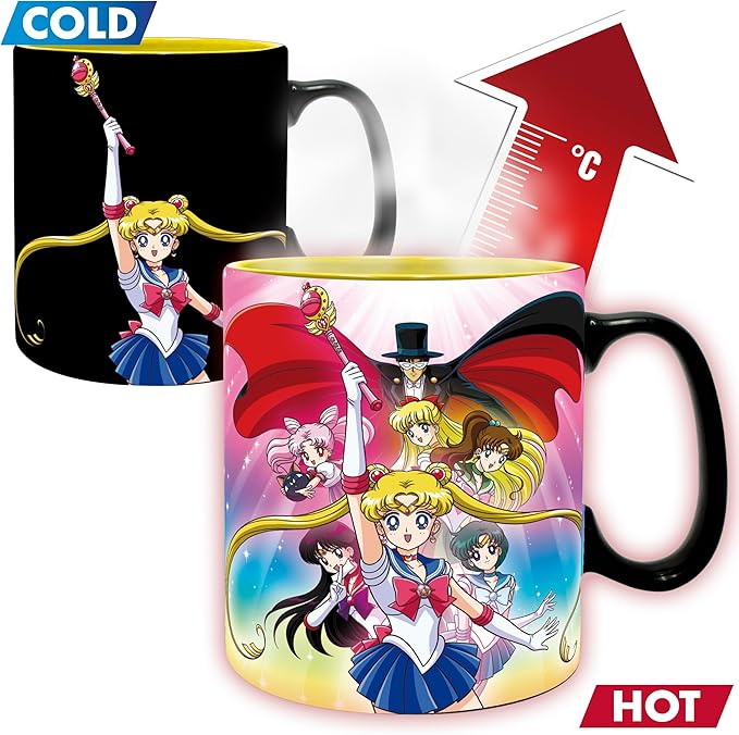 sailor moon - tazza termosensibile 460ml - gruppo